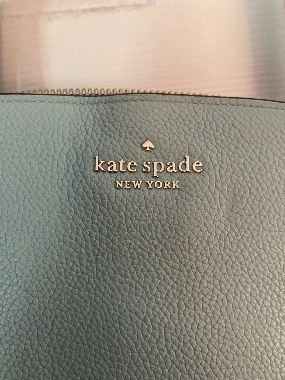 kate spade light mint green pebbled leather tote